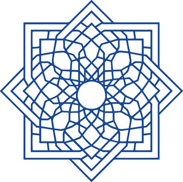 Modern Islamic Geometric Star Vector; Intricate Circular Mandala and Arabesque Line Art Ornament for Professional Branding, Luxury Packaging, and Contemporary Middle Eastern Graphic Design.