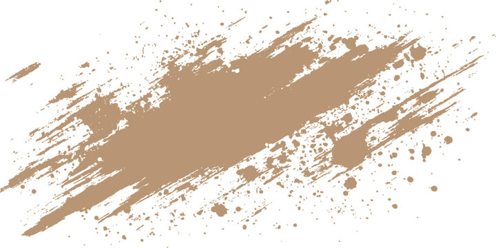 An abstract grunge background featuring brown ink splats and rusty metal textures with a macro splash of chocolate powder and coffee blots on an old paper pattern