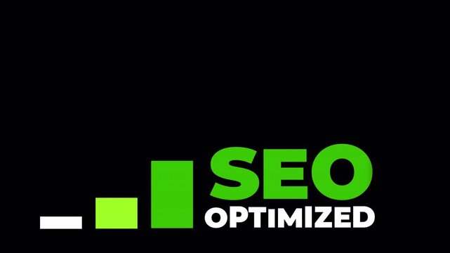 Animated SEO Optimized Text with Growing Bar Graph