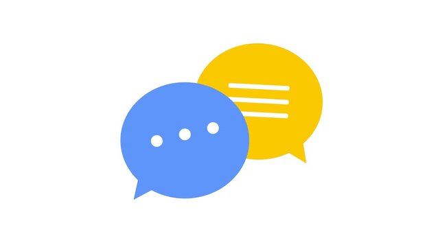 Chat message bubbles popping up animation