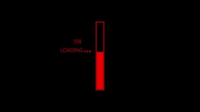 Loading animation red progress bar 30 percent digital loading screen 30 percent loaded buffering