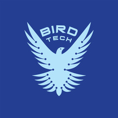 Fototapeta premium Bird Tech Logo Animal Technology Design symbol Graphic Vector