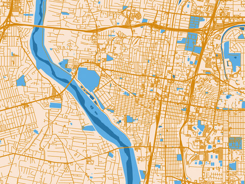 City layout map of Albuquerque Center, New Mexico