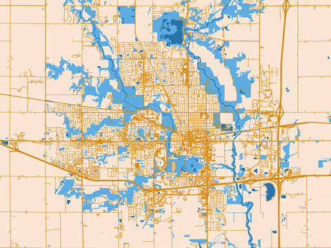 Graphic city map artwork of Ames, Iowa