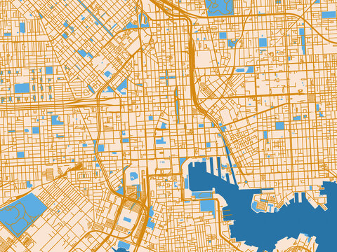 City map poster of Baltimore Center, Maryland