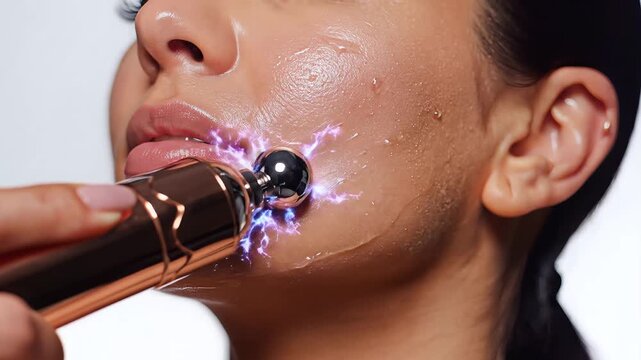 Microcurrent Facial Electrostimulation for Jawline Toning and Skin Lifting