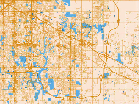 Infographic city map of Broken Arrow, Oklahoma
