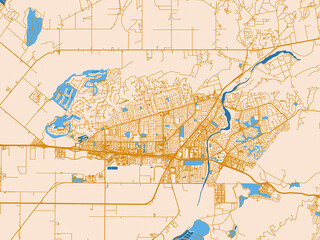 Fototapeta premium Graphic city map artwork of Camarillo, California