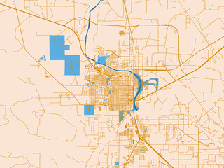 Fototapeta premium Urban cartographic illustration — Carlsbad, New Mexico