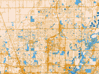 Fototapeta premium Street network map of Carmel, Indiana
