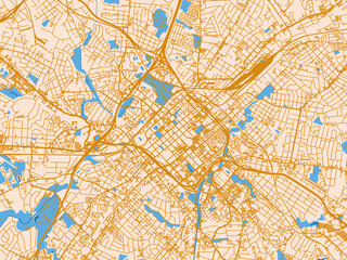 Fototapeta premium Street grid map of Charlotte Center, North Carolina