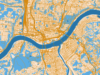 Obraz premium Urban grid map of Cincinnati, Ohio