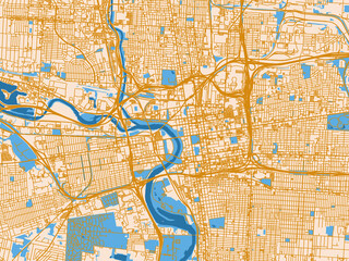 Simplified city layout of Columbus Center, Ohio © W&S Stock
