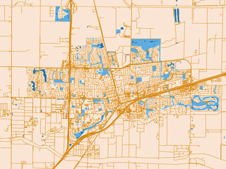 Obraz premium Davis – city map, California