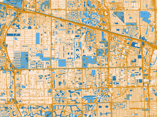 Fototapeta premium Street map of Davie, Florida