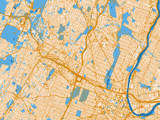 Obraz premium Clean urban street map of East Orange, New jersey