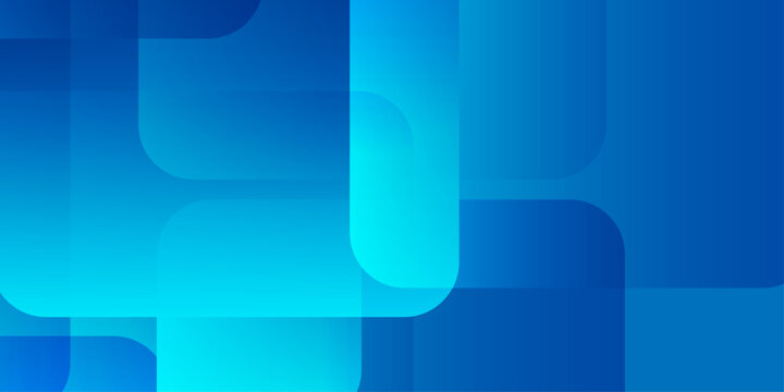 Abstract blue geometric background with overlapping transparent rounded squares and subtle gradients for tech designs