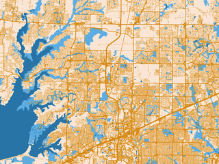 Fototapeta premium Urban map of Frisco, Texas