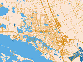 Fototapeta premium Road network map of Gilroy, California