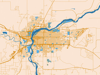 Fototapeta premium Great Falls, Montana – urban map