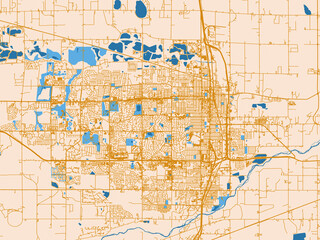 Fototapeta premium Urban street grid of Greeley, Colorado