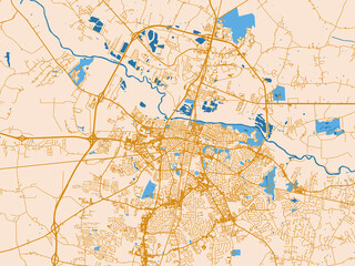 Fototapeta premium Geographic city layout of Greenville, North Carolina