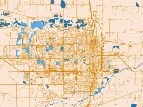 Urban street grid of Greeley, Colorado