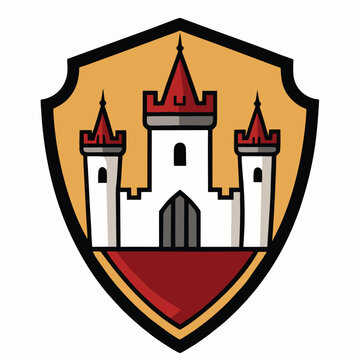 logo design vector illustration  royal castle emblem