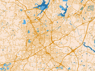 Fototapeta premium City layout poster of High Point, North Carolina