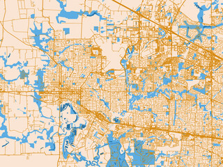 Fototapeta premium Street network map — Hillsboro, Oregon