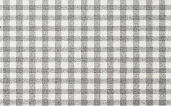 Gray gingham fabric textured background with classic checkered seamless pattern, noisy texture, banner, backdrop design