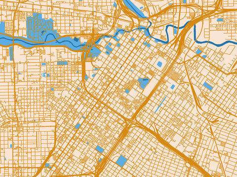 Houston Center &ndash; street map, Texas