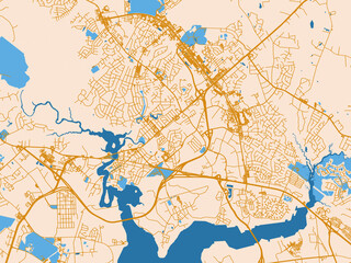 Fototapeta premium Urban map background of Jacksonville, North Carolina
