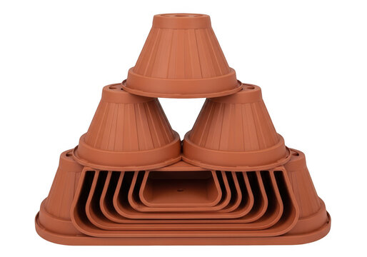 3d rendered brown triangular pyramid structure with hexagonal base isolated on transparent background