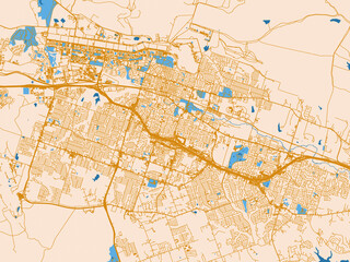 Fototapeta premium Urban grid map — Killeen, Texas