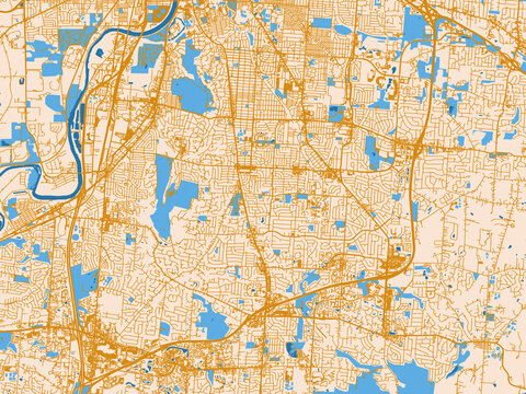Infographic city map of Kettering, Ohio