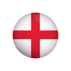 Obraz premium Vector England Flag Glossy Button Round English National Symbol Icon