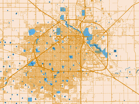City layout map of Lubbock, Texas