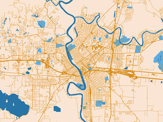 Naklejka premium Monroe, Louisiana – city map