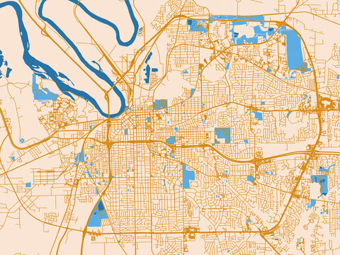 Clean urban street map of Montgomery, Alabama