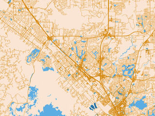 Obraz premium Murrieta street network map — California