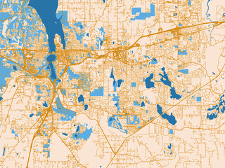 Naklejka premium Urban cartographic illustration — Olympia, Washington