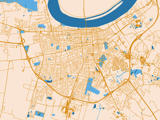 Obraz premium Minimal street plan of Owensboro, Kentucky