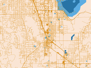 Naklejka premium Graphic city map artwork of Perris, California