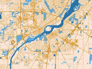 Obraz premium Urban cartographic illustration — Perrysburg, Ohia