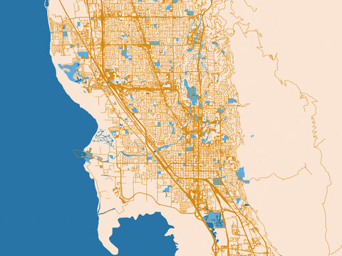 Graphic city map artwork of Provo, Utah