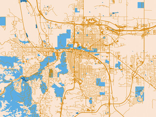 Fototapeta premium Rapid City street grid map, South Dakota