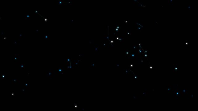 Abstract blue and white plexus particles moving