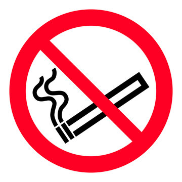 Prohibition sign for no smoking allowed ISO 7010 P002