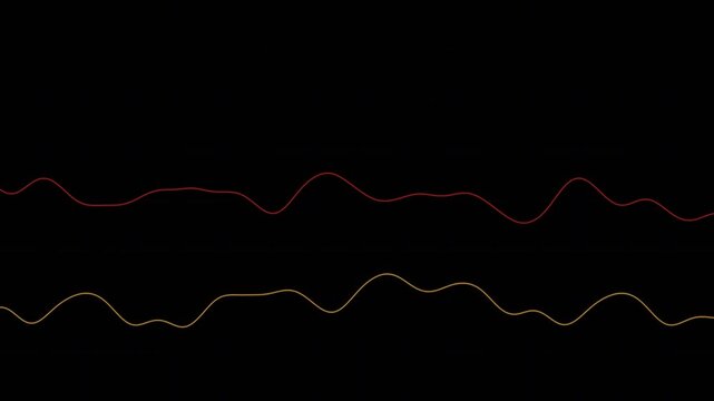 Audio waveform signal processing on black background